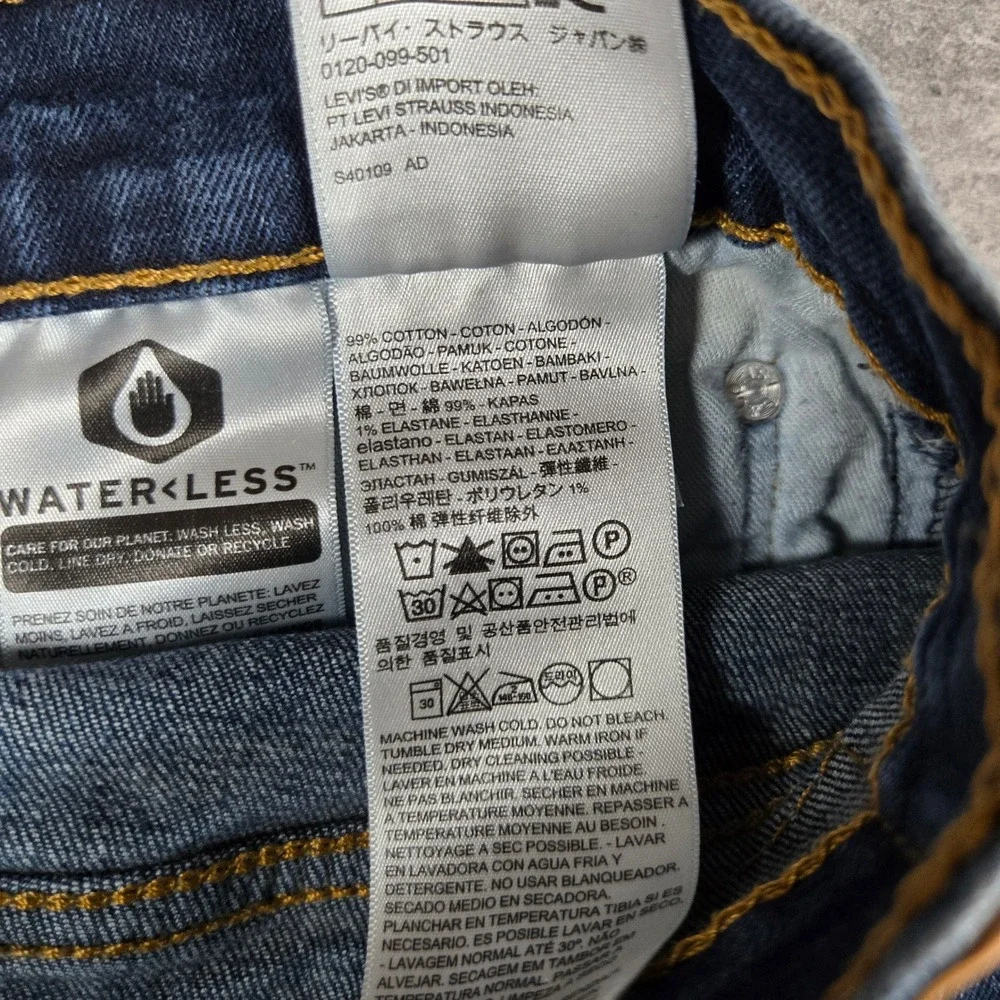 Levi's Mens Blue 511 Slim Fit Stretch Denim Jeans 33x32